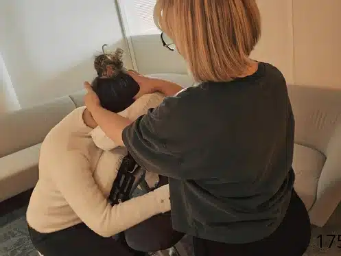 massage assis anti stress en entreprise à Pluneret dans le Morbihan